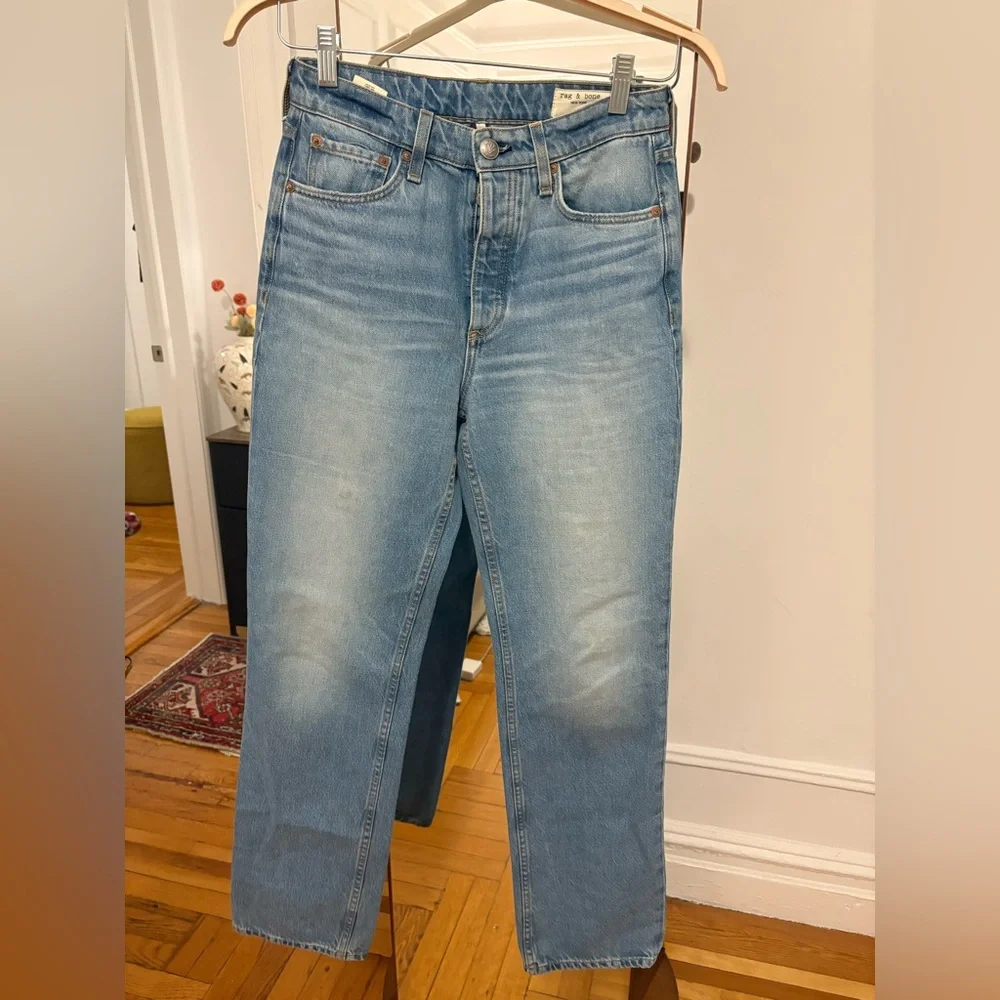 rag & bone Alex Light Blue Straight Leg Jeans Size 26 Worn 3 times - Picture 2 of 7